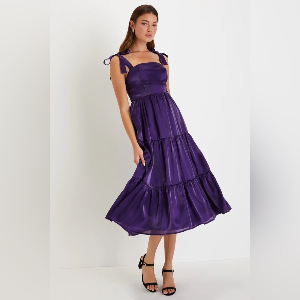 Lulus Desirable Darling Shiny Purple